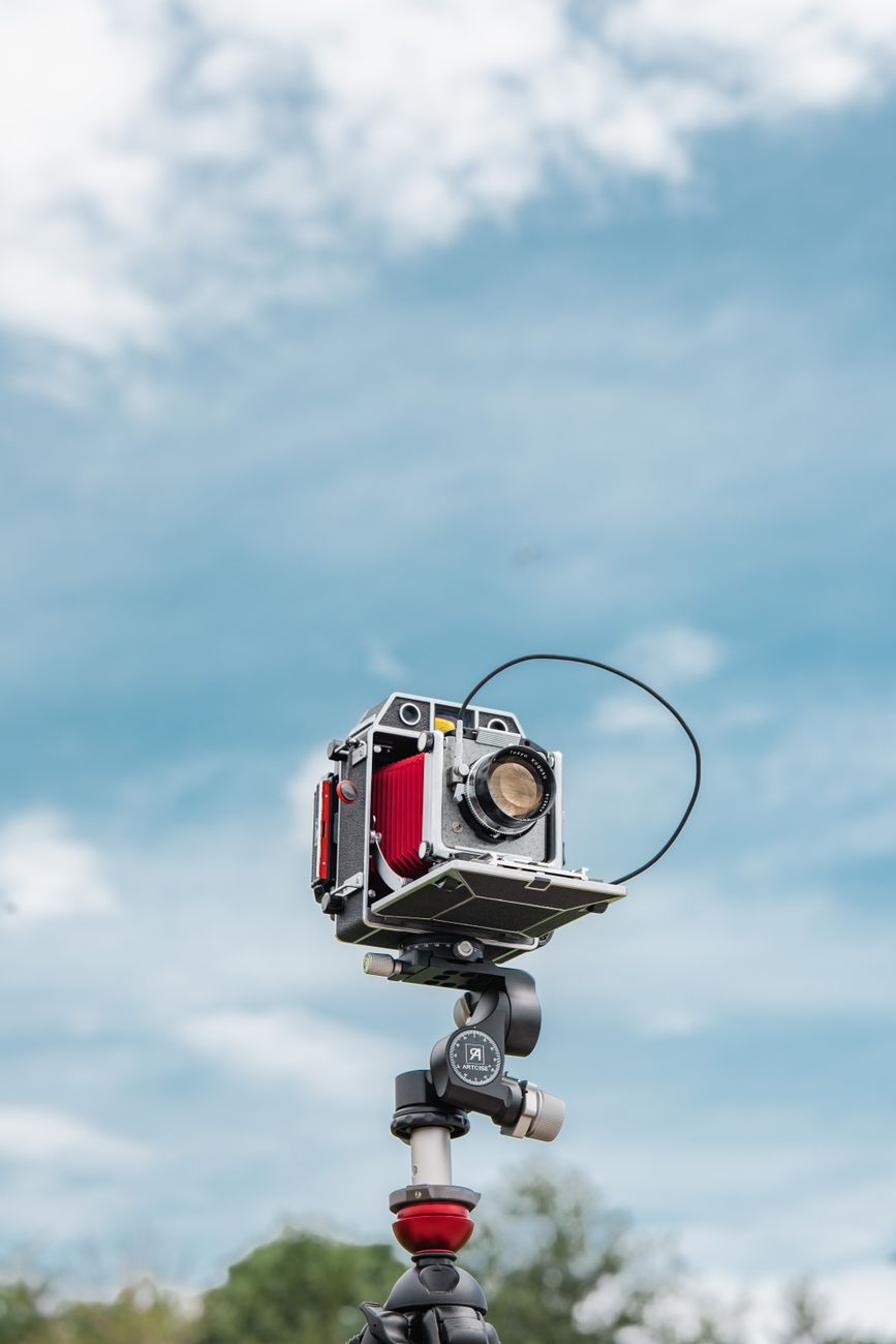 Fine art camera capturing mountain dawn light